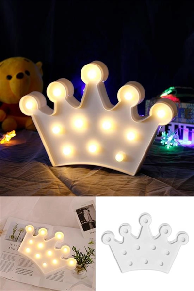 3d Dekoratif Pilli Kraliçe Tacı Model Led Masa Ve Gece Lambası Bx40