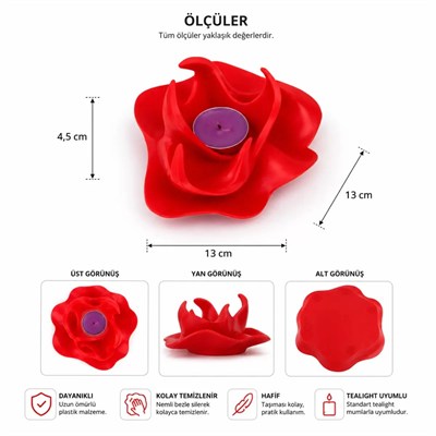 3d Kırmızı Ateş Mumluk Şık Obje