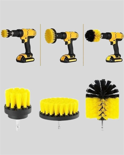 3’lü Matkap Temizlik Fırçası Seti – Banyo, Mutfak ve Araç Jantı İçin Etkili