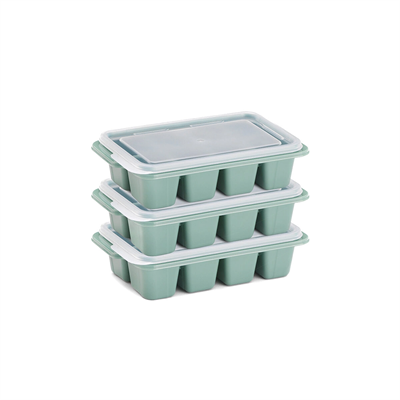3lü Mini Buz Kalıbı - Küp Şekilli - Kapaklı - Plastik