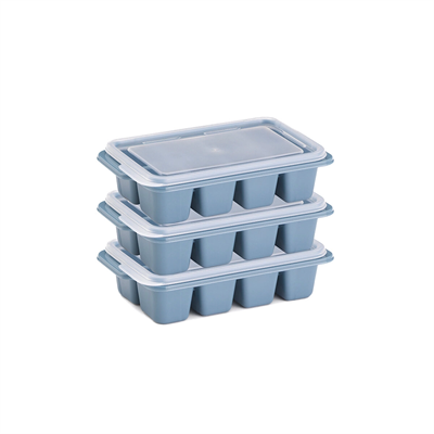 3lü Mini Buz Kalıbı - Küp Şekilli - Kapaklı - Plastik