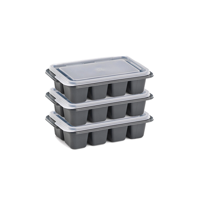 3lü Mini Buz Kalıbı - Küp Şekilli - Kapaklı - Plastik