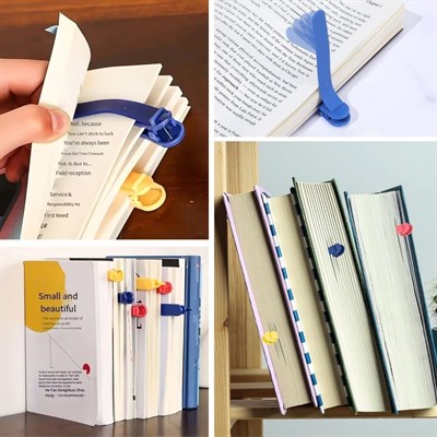 3’lü Otomatik Kitap Ayıracı – Akıllı Silikon Yer İmi Klips Seti, Okuma Severler İçin Pratik Kitap Aksesuarı