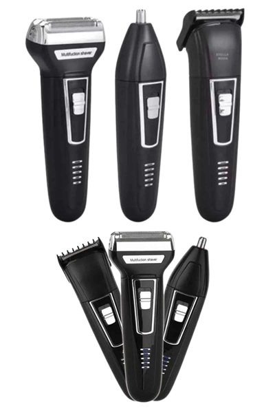 3lü Set Saç Sakal Kesme Traş Makinesi Burun Kılı Alma Tıraş Makinesi