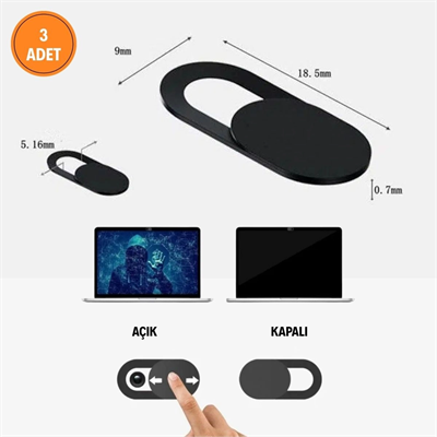 3’lü Webcam Kapatıcı – Laptop, Tablet Ve Telefon Uyumlu Gizlilik Kamera Kapağı (plastik) Bx40