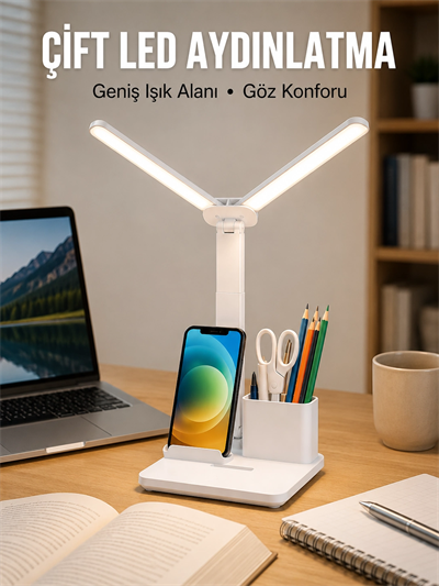 3’ü 1 Arada Çok Amaçlı Masa Lambası | Göz Yormayan Işık, Organizer Tasarım Yeni Nesil