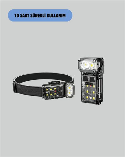 3’ü 1 Arada LED Far Şarj Edilebilir Sensörlü Manyetik 10 Saat Kullanım