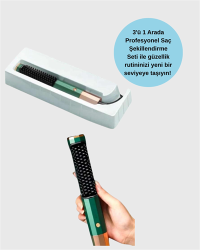 3’ü 1 Arada Saç Şekillendirme Seti – Kurutma, Düzleştirme, Tarama