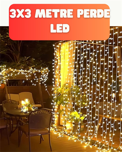 3x3 Metre Şelale LED Perde Işık İç Dış Mekân Dekorasyonu