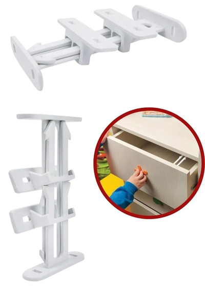 4 Adet Bebek Çocuk Koruma Kilidi - Dolap Çekmece Kilidi Sürgülü Kilit