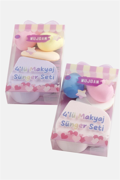 4 Adet Kalp Makyaj Süngeri