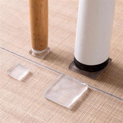 4 Adet Silikon Şeffaf Koltuk Mobilya Masa Beyaz Eşya Yazıcı Koruyucu Kaydırmaz Dayanıklı Pedler (3936)