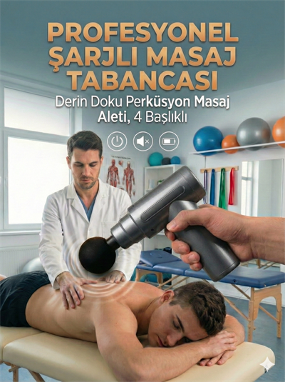 4 Başlıklı 6 Kademeli Titreşimli Şarjlı Mini Masaj Aleti