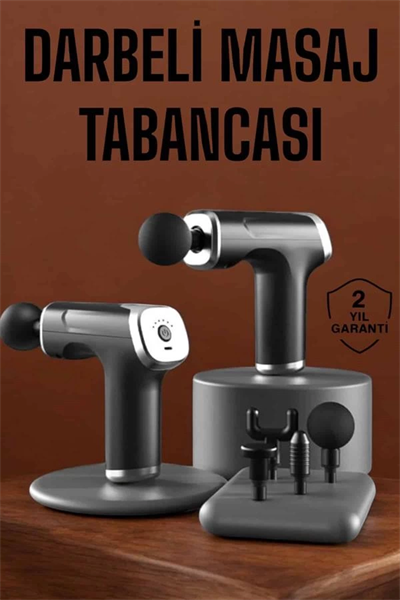 4 Başlıklı Darbeli Şarjlı Masaj Aleti Tabancası Kablosuz