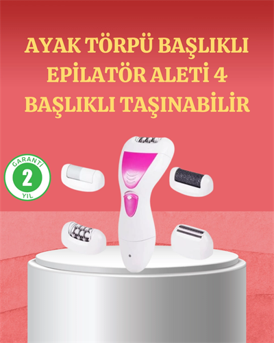 4 Başlıklı Kablosuz Şarjlı Epilasyon Cihazı