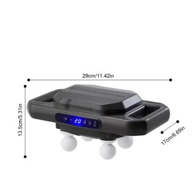 4 Başlıklı Masaj Tabancası – 12W Derin Doku & Kas Ağrısı Giderici, 20 Seviye & 6 Mod - Siyah (3936)