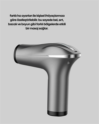4 Başlıklı Şarjlı Masaj Tabancası Bel Sırt Boyun Bacak Kas Rahatlatıcı