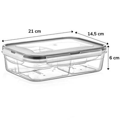 4 Bölmeli Sızdırmaz Contalı Kilitli Kapaklı 1 Litre Erzak Saklama Kabı -LC520 (3936)