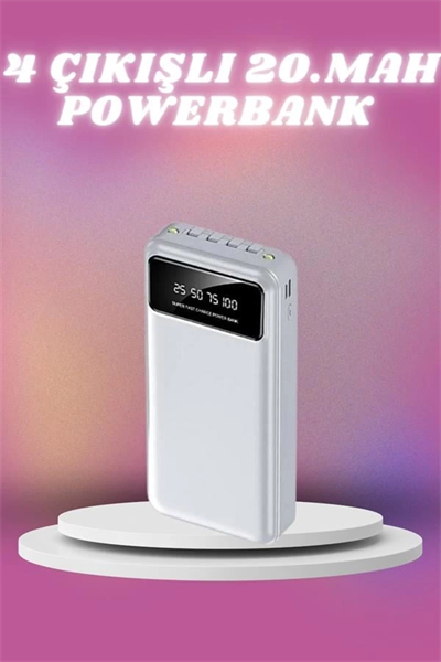4 Çıkışlı 20.000 MAH Powerbank Taşınabilir Çoklu Giriş