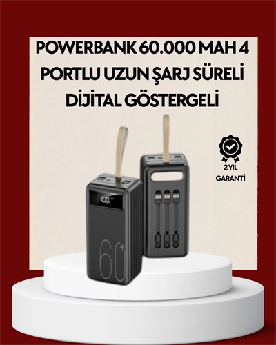4 Çıkışlı Hızlı Şarj Destekli Powerbank