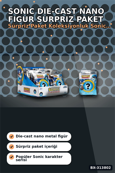 4 Cm Metal Die-Cast Mini Sonic Figur Koleksiyon Paketi Surpriz Nano Oyun BX-313802