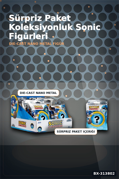 4 Cm Metal Die-Cast Mini Sonic Figur Koleksiyon Paketi Surpriz Nano Oyun BX-313802