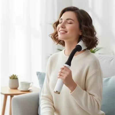 4 Farklı Başlıklı Uzun Saplı Derin Doku Masaj Tabancası, Boyun, Omuz ve Sırt için Ergonomik Saplı Çoklu Masaj Modlu Taşınabilir Masaj Aleti (3936)