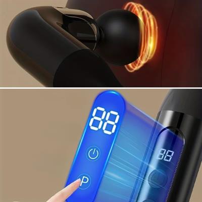 4 Farklı Başlıklı Uzun Saplı Derin Doku Masaj Tabancası, Boyun, Omuz ve Sırt için Ergonomik Saplı Çoklu Masaj Modlu Taşınabilir Masaj Aleti (3936)