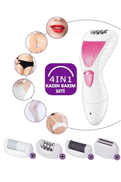 4 In 1 Su Geçirmez Epilasyon Aleti Epilatör Cihazı Tüy Alma Makinesi Topuk Törpüsü Bx40