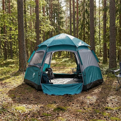 4 Kişilik Otomatik Kamp Çadırı – Altıgen Tasarım, Çift Kapılı, Suya Dayanıklı, Hızlı Kurulumlu Geniş Aile Outdoor Çadırı 240x240x160 Cm Bx40