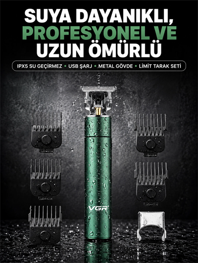 4 Limit Taraklı IPX5 Su Geçirmez Saç Kesme Makinesi