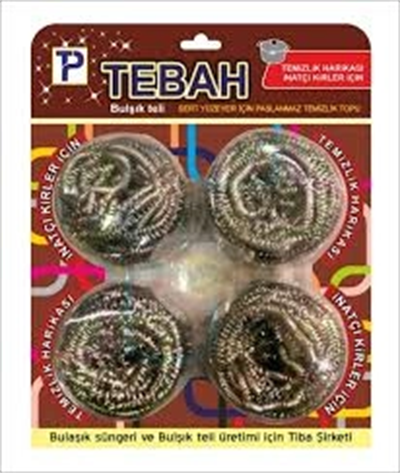 4 Parça  Bulaşık Top Teli Bx40