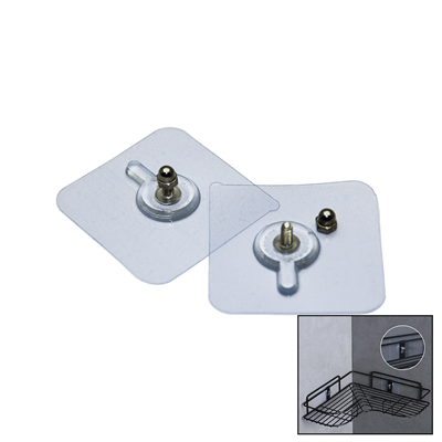 4 Parça 10mm Vidalı Şeffaf Pvc Yapışkan Askı Bx40
