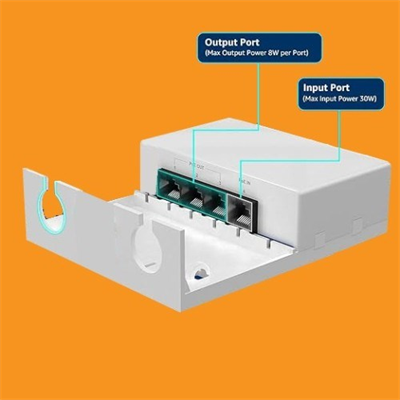 4 Port Outdoor PoE Extender 1 giriş 3 Çıkış, IEEE 802.3af/at Mini 4 Kanal PoE Tekrarlayıcı IP66 Su Geçirmez