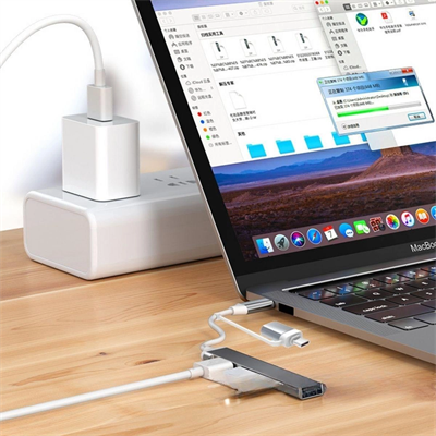 4 Port'lu Bağlantı İstasyonu Ultra İnce Usb Bölücü Type-c Tipi Çoklu Arayüz Adaptörü Multi Usb Çoklayıcı Bx40