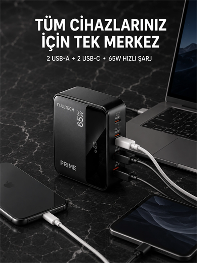 4 Portlu GaN Masaüstü Hızlı Şarj İstasyonu