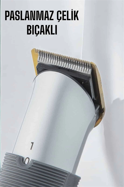 4 Taraklı Profesyonel Şarjlı Saç ve Sakal Kesme Tıraş Makinesi Seti