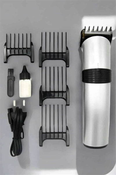 4 Taraklı Profesyonel Şarjlı Saç ve Sakal Kesme Tıraş Makinesi Seti