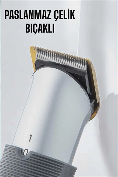 4 Taraklı Profesyonel Şarjlı Saç ve Sakal Kesme Tıraş Makinesi Seti