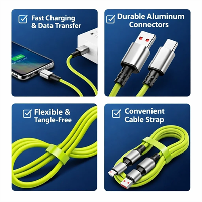 4-in-1 240w Pd Hızlı Şarj Kablosu – Type-c Lightning Destekli Pl-8632 Bx40