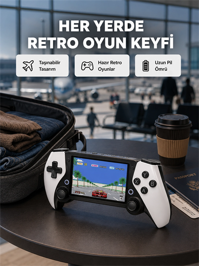 4.3 İnç Ekranlı Retro Oyun Konsolu – 64 GB Hafızalı, Şarjlı ve Multimedya Destekli