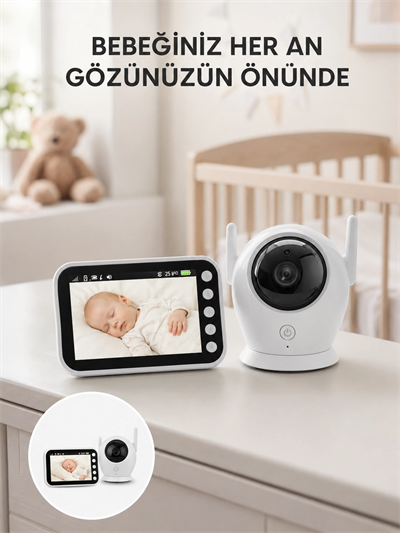 4.5 İnç Ekranlı Gece Görüşlü Bebek Kamerası ve Monitörü Yeni Nesil