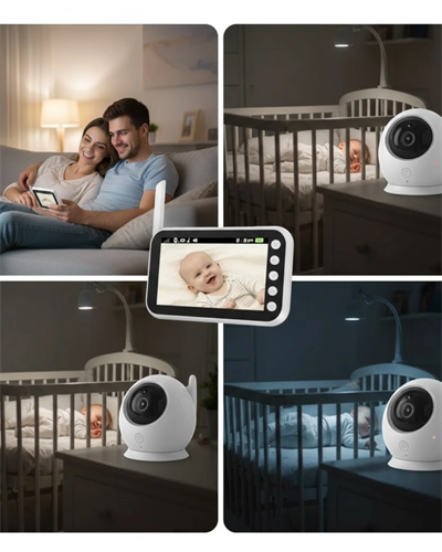 4.5 İnç Ekranlı Gece Görüşlü Bebek Kamerası ve Monitörü