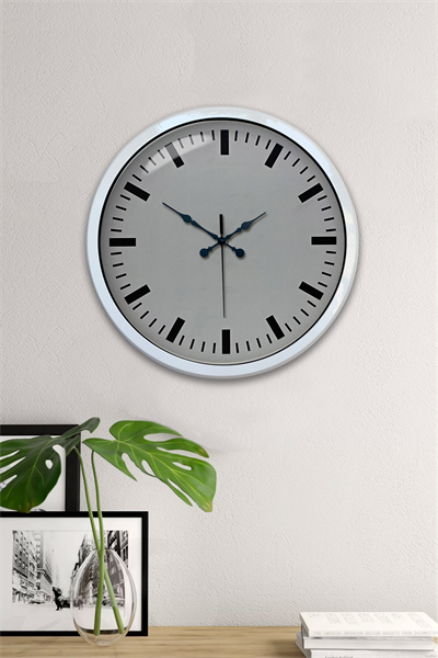 40 Cm Metal  Beyaz Modern Duvar Saati
