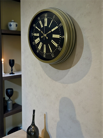 40 Cm Metal Antik Roma Eskitme Duvar Saati