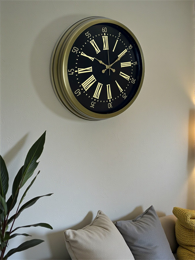 40 Cm Metal Antik Roma Eskitme Duvar Saati