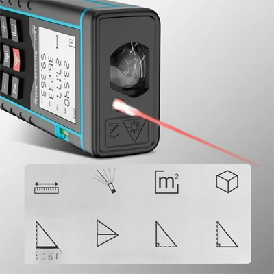 40 Metre Hassas Lazermetre Ölçer LCD Dijital Ekran Su Terazili Lazerli Mesafe Ölçüm Cihazı