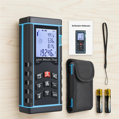 40 Metre Hassas Lazermetre Ölçer LCD Dijital Ekran Su Terazili Lazerli Mesafe Ölçüm Cihazı