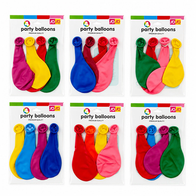 40 Paket - 4pcs Küçük Boy Renkli 20cm Party Balon - Toplamda 160 Adet Balon Bx40