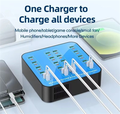 40 Portlu 400w Hızlı Şarj İstasyonu 20x Usb + 20x Type-c Pd Çıkışlı Şarj Cihazı